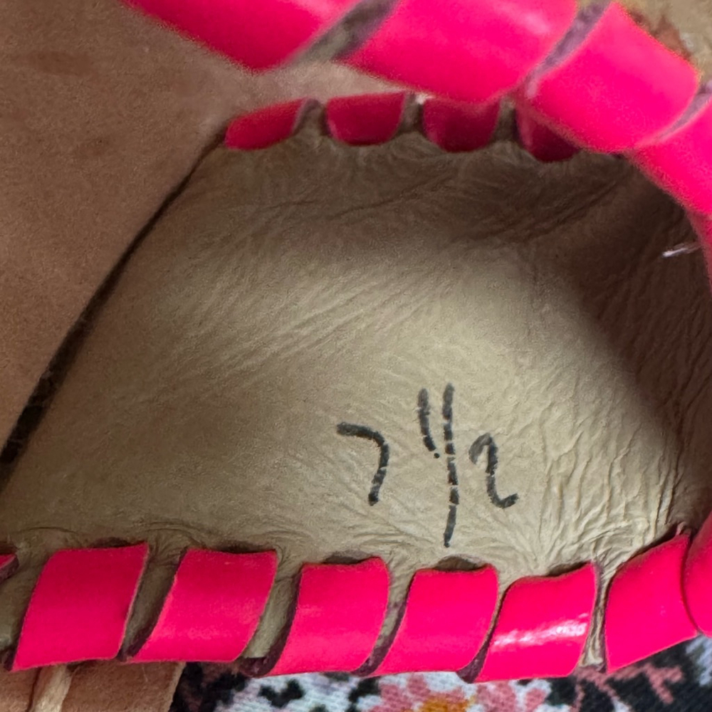 Jack Rogers Navajo Hamptons Women's Thong Pink & Brown Whipstitch Sandals - Picture 5 of 7